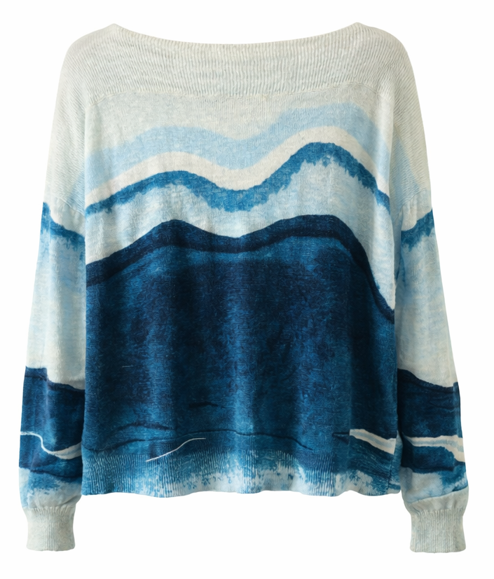 Sweter Damski z Nadrukiem Ocean Waves Escorpion