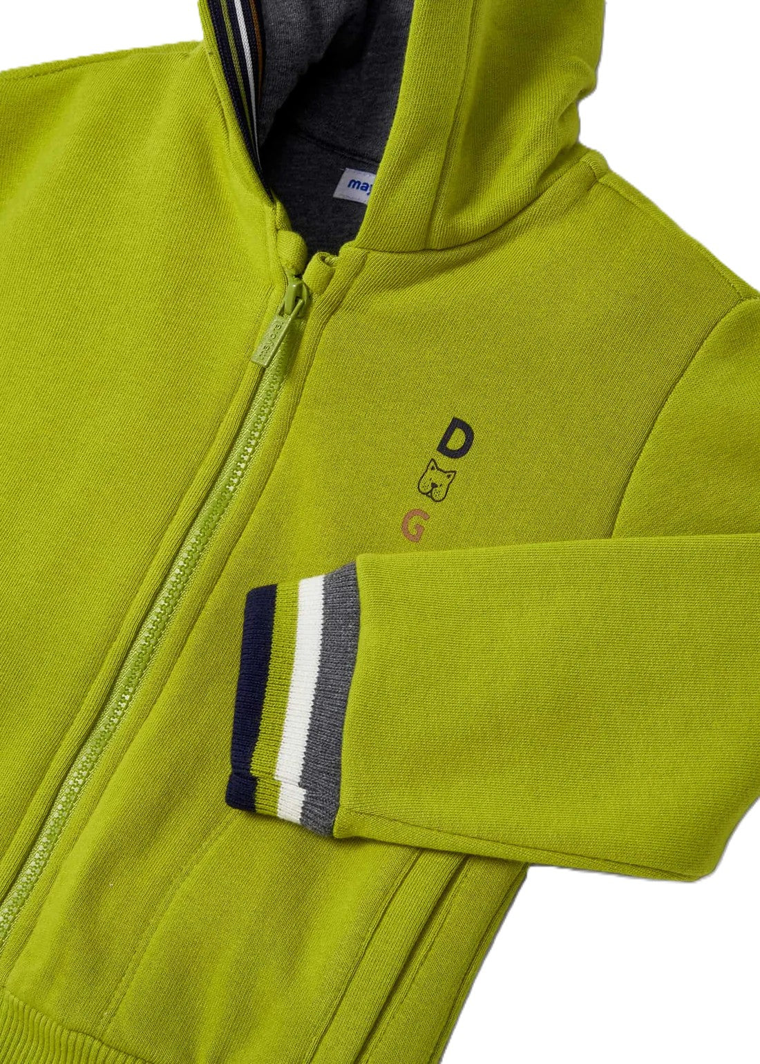 Bluza z kapturem dla chłopca – limonkowa z pieskiem Mayoral 2427