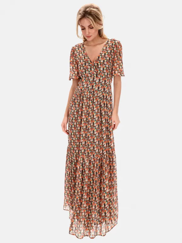Sukienka Maxi w Kwiaty z Odkrytymi Plecami — Rino&Pelle