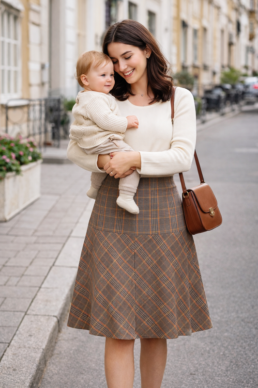 Spódnica Midi Glen Plaid — Cristina Gavioli
