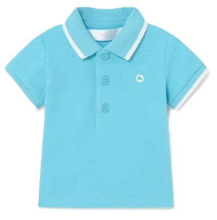 Blue baby polo shirt with white stripes for boys Mayoral 190