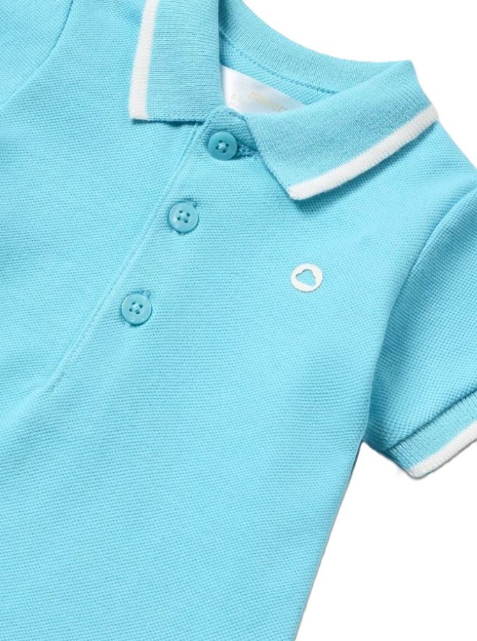 Blue baby polo shirt with white stripes for boys Mayoral 190