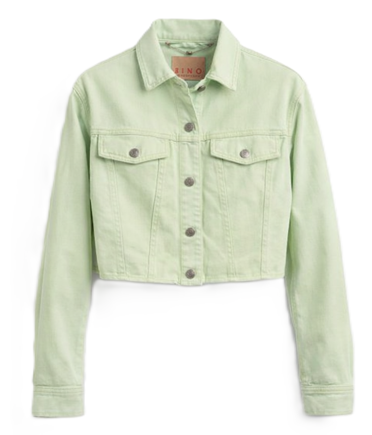 Kurtka Jeansowa Cropped Mint — Rino&Pelle