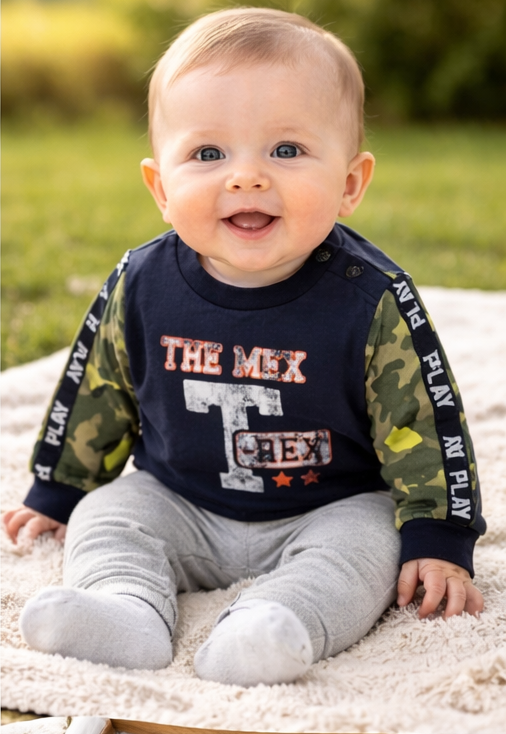 Bluza niemowlęca chłopięca The Mix T-Rex moro