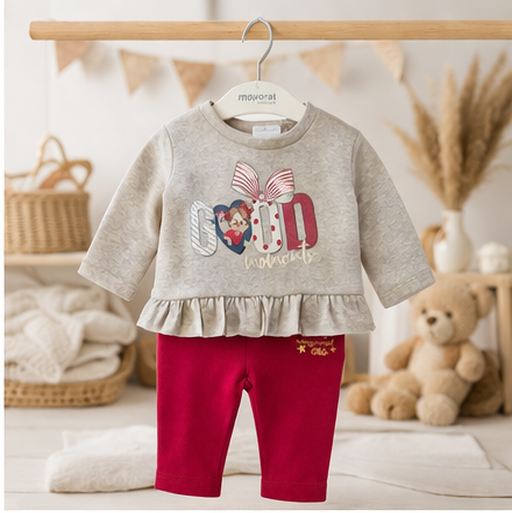 Komplet niemowlęcy bluza z falbanką + legginsy Mayoral 2401