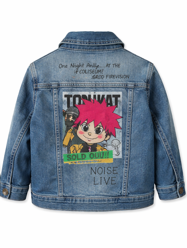 Kurtka jeansowa niemowlęca "Punk Rock" z nadrukiem