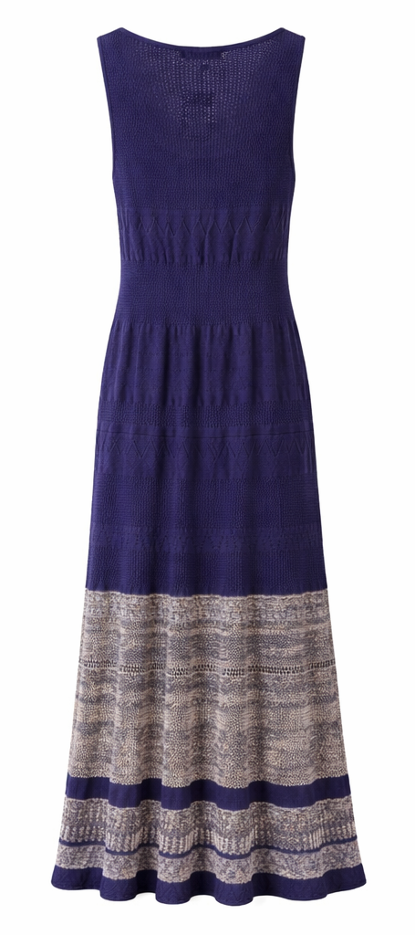 Sukienka Maxi Dzianinowa Navy Boho — Bariloche