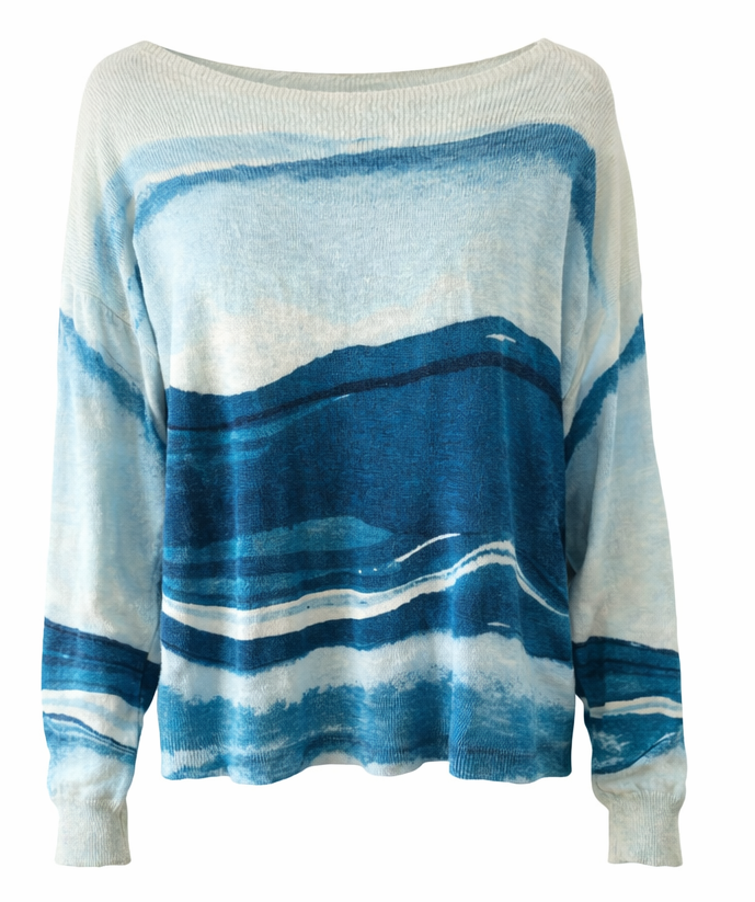 Sweter Damski z Nadrukiem Ocean Waves Escorpion