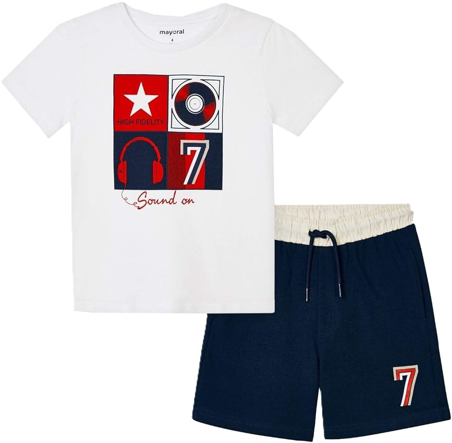 Komplet T-shirt + Spodenki „Sound On" Mayoral 3646
