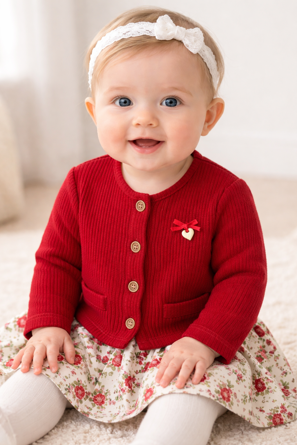 Red cardigan with heart for baby Mayoral 149