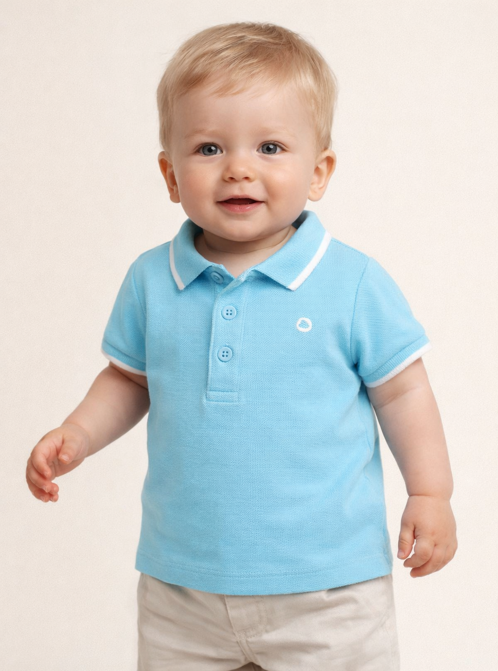 Blue baby polo shirt with white stripes for boys Mayoral 190