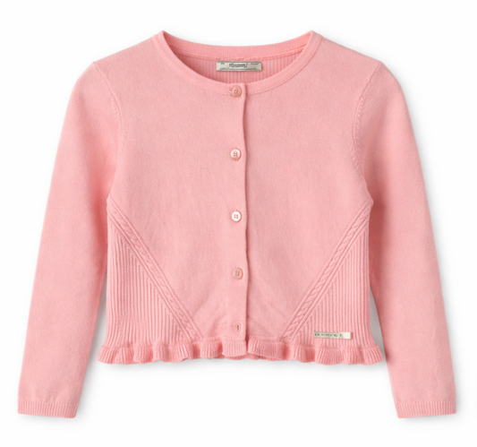 Kardigan dziewczęcy  – róż z falbanką Mayoral 4331